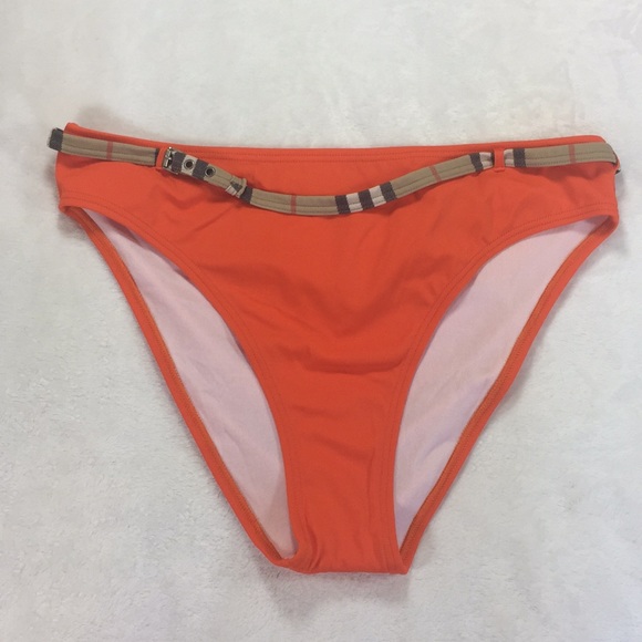 orange burberry swimsuit